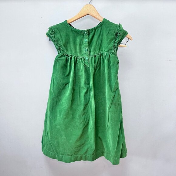 Mini Boden Girls Green Corduroy Ruffle Cap Sleeve Dress- Size 11/12Y - Picture 5 of 6